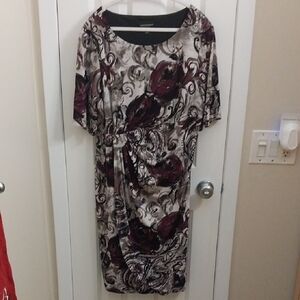 Connected Apparel Women's Midi Dress in Black, White, and Burgundy